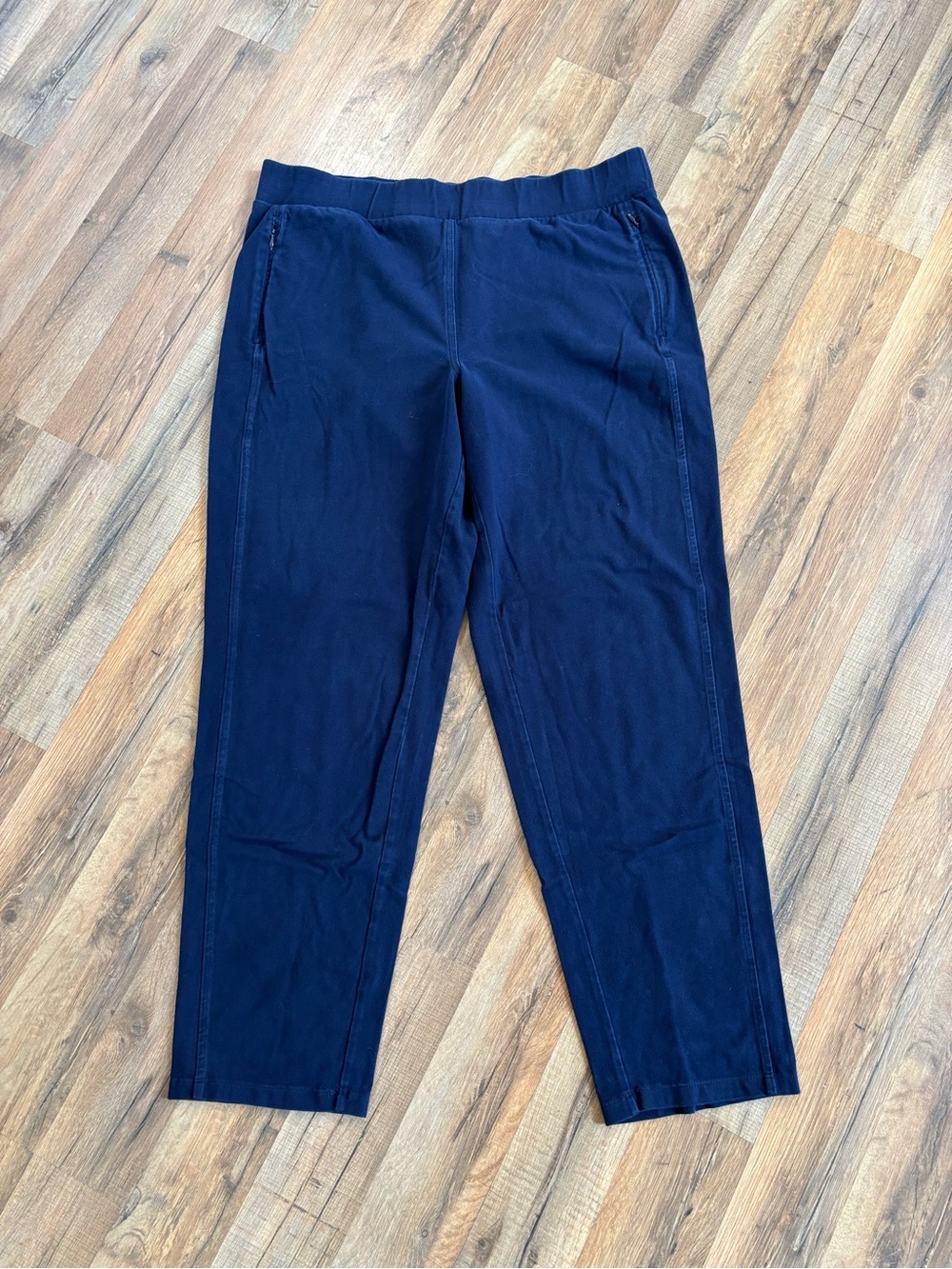 Talbots Dark Navy Straight-Leg Pull-On Pants